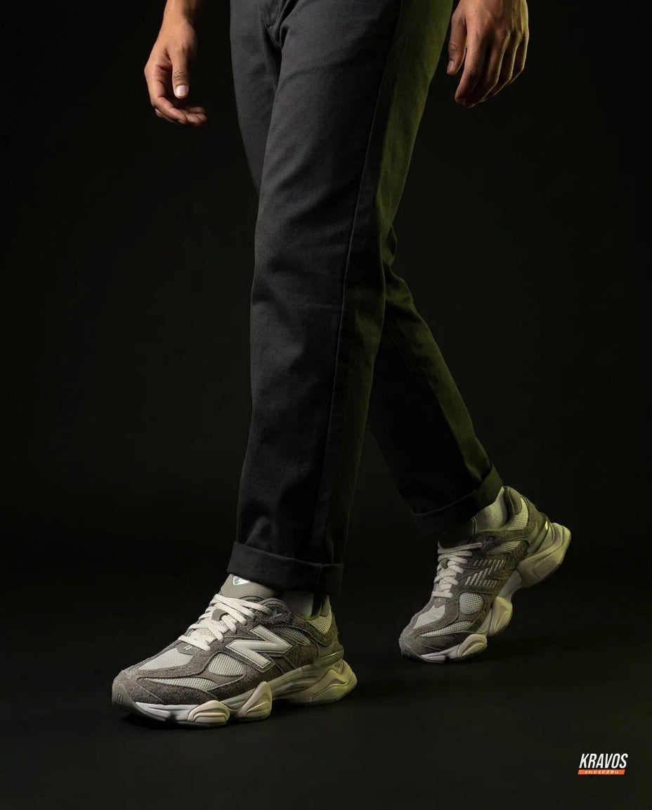 NB 9060 Suede Layered Chunky Runner Grey 1 Grey White