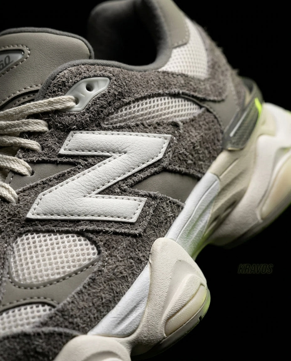 NB 9060 Suede Layered Chunky Runner Grey 1 Grey White