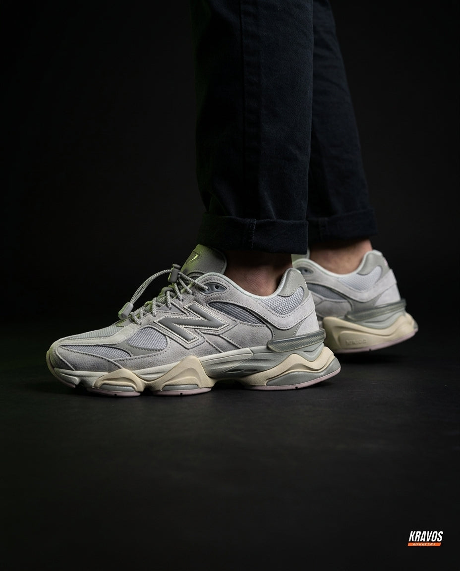 NB 9060 Suede Layered Chunky Runner Grey 1 Grey White Cream
