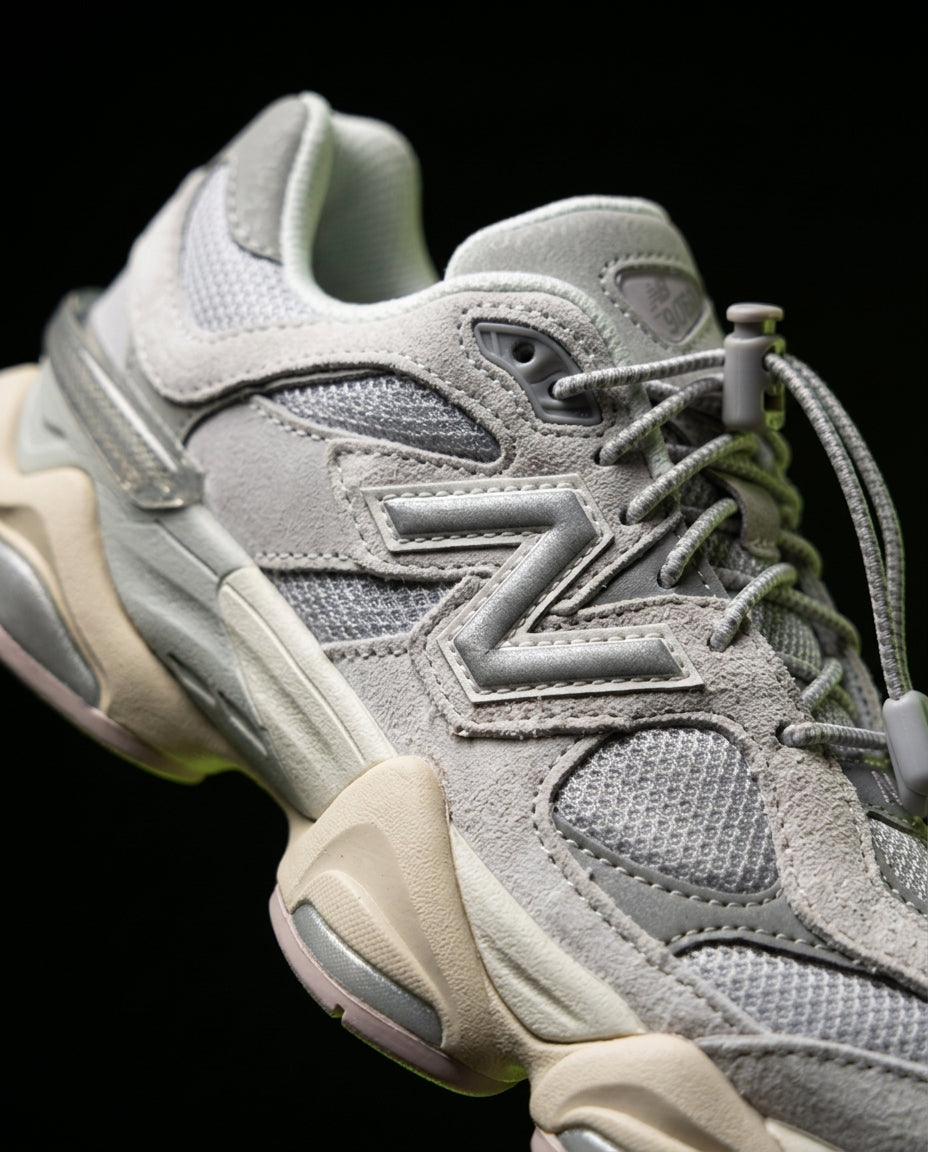 NB 9060 Suede Layered Chunky Runner Grey 1 Grey White Cream