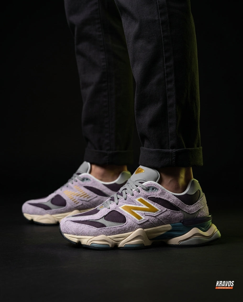 NB 9060 Suede Layered Chunky Runner Mixed 2 Lilac Purple Gold