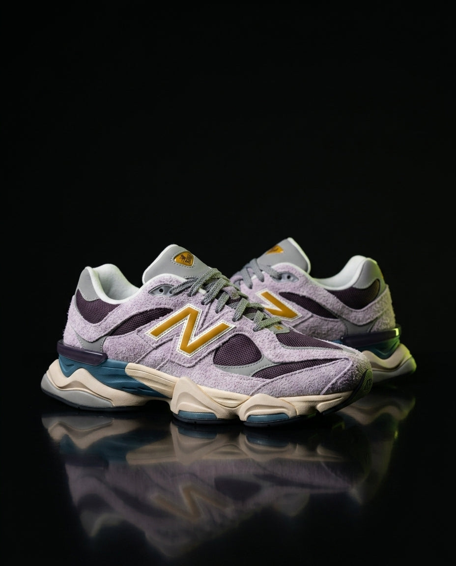NB 9060 Suede Layered Chunky Runner Mixed 2 Lilac Purple Gold