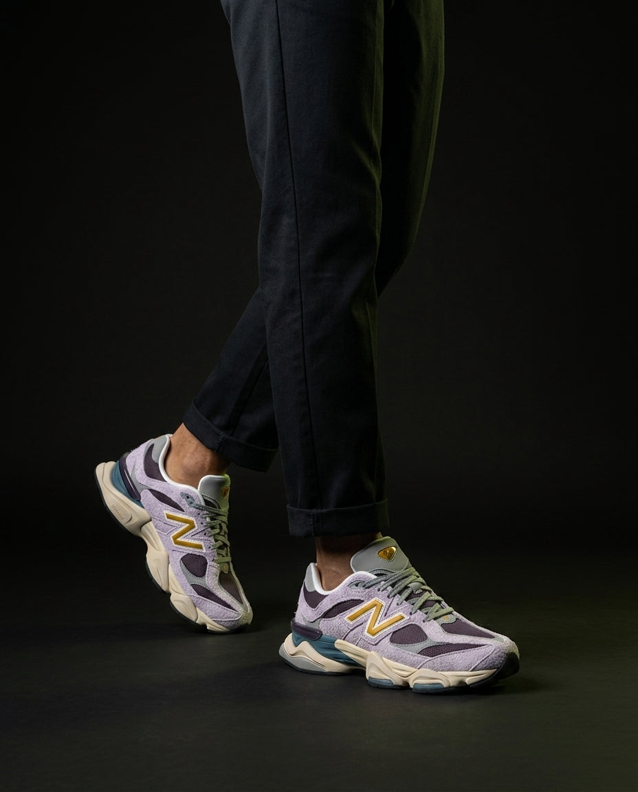 NB 9060 Suede Layered Chunky Runner Mixed 2 Lilac Purple Gold