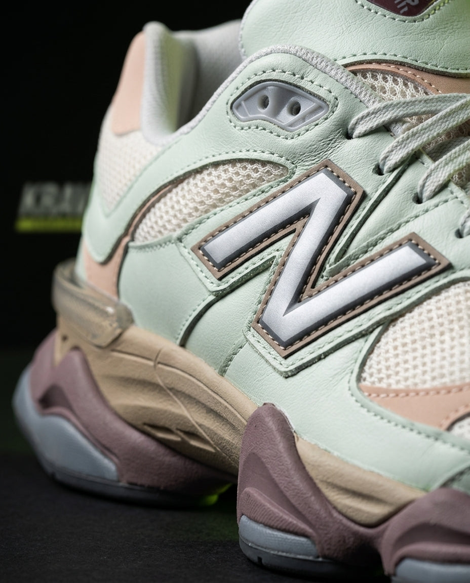 NB 9060 Suede Layered Chunky Runner Green Mint Cream Mauve