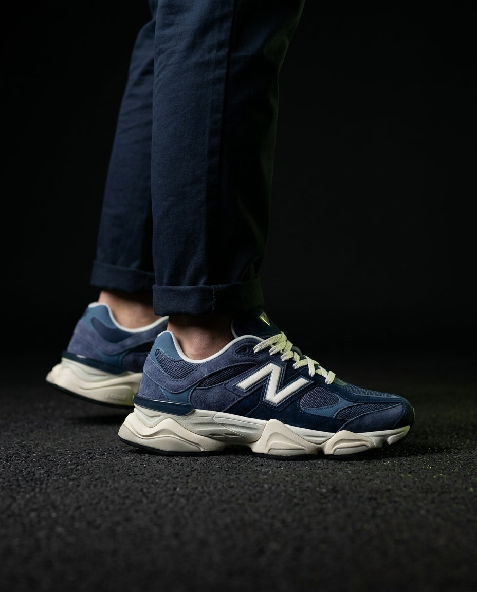 NB 9060 Suede Layered Chunky Runner Blue Navy Blue White