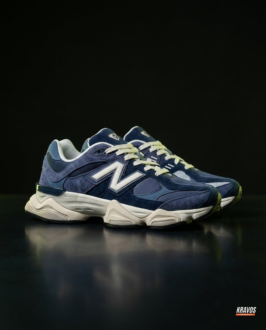 NB 9060 Suede Layered Chunky Runner Blue Navy Blue White