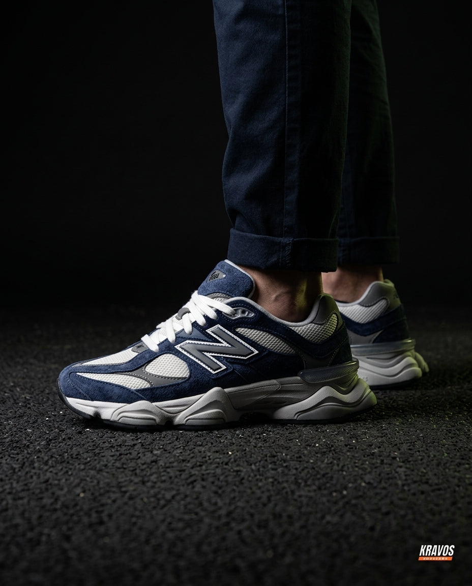 NB 9060 Suede Layered Chunky Runner Blue Navy White Grey