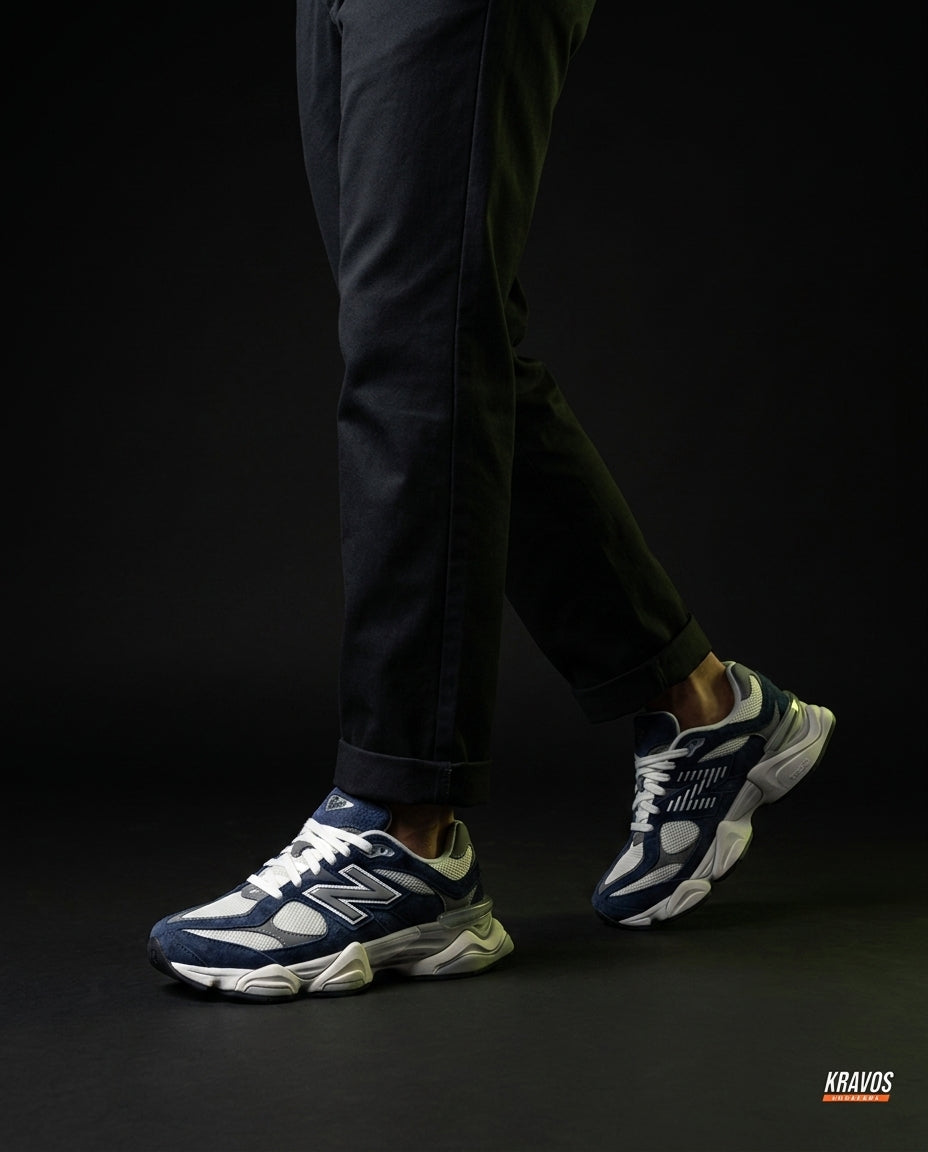 NB 9060 Suede Layered Chunky Runner Blue Navy White Grey