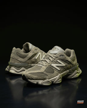 NB 9060 Suede Layered Chunky Runner Green Olive Grey