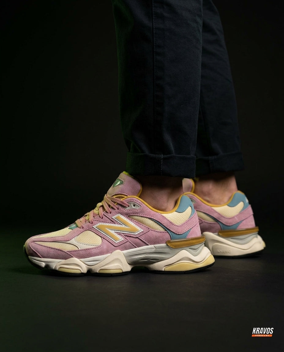 NB 9060 Suede Layered Chunky Runner Mixed 2 Pink Cream Gold