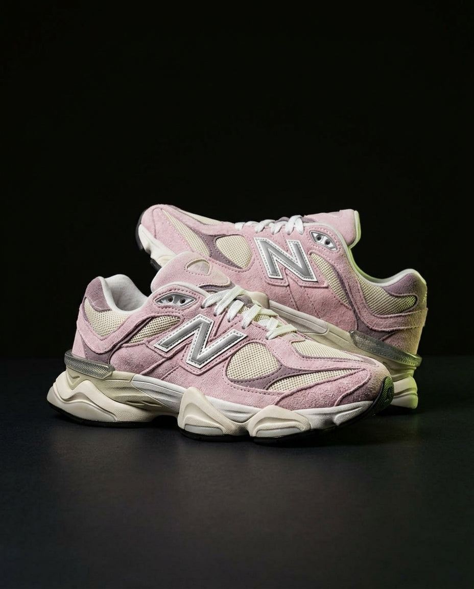NB 9060 Suede Layered Chunky Runner Mixed 2 Pink Cream Grey