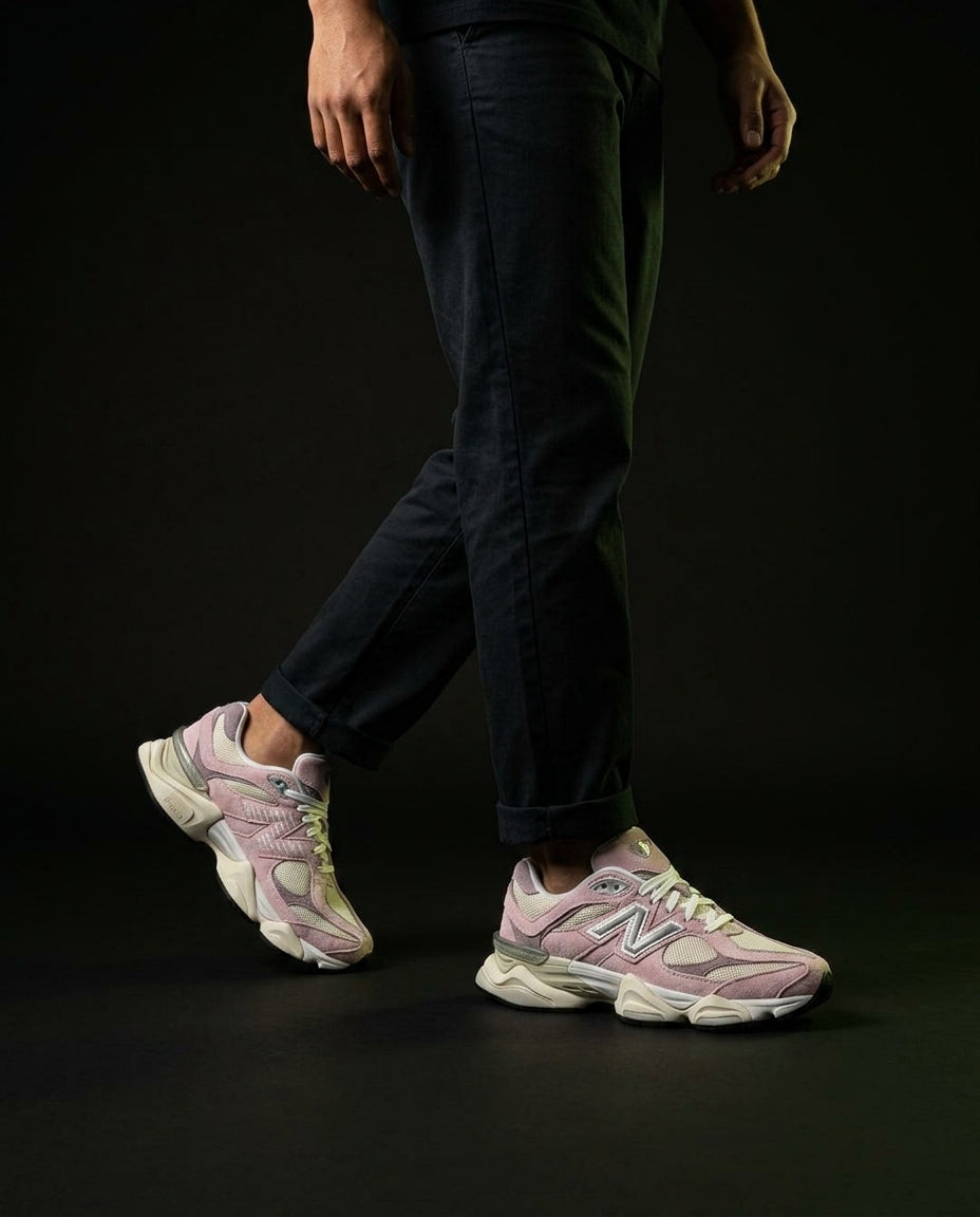 NB 9060 Suede Layered Chunky Runner Mixed 2 Pink Cream Grey