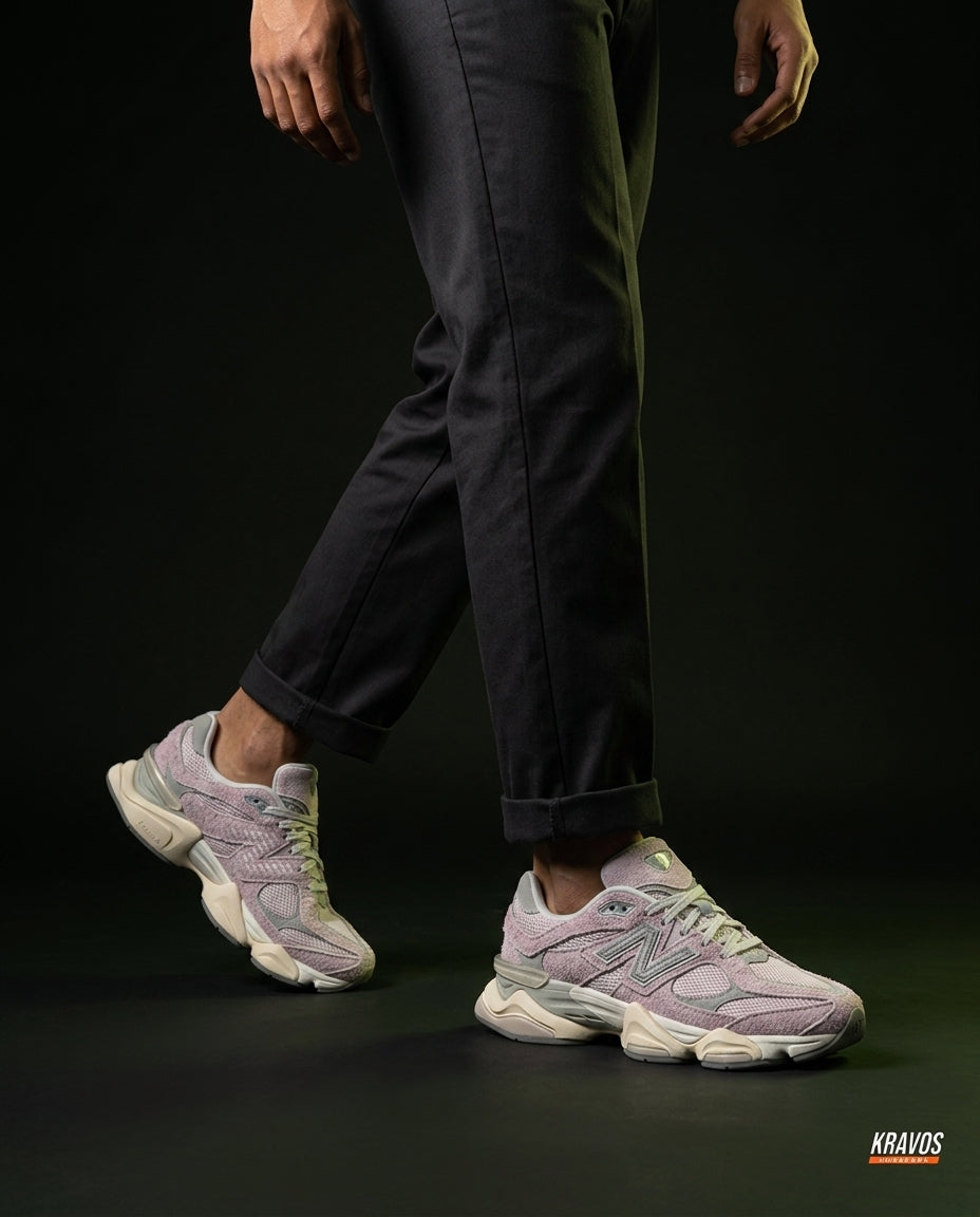 NB 9060 Suede Layered Chunky Runner Grey 1 Pink Grey Cream