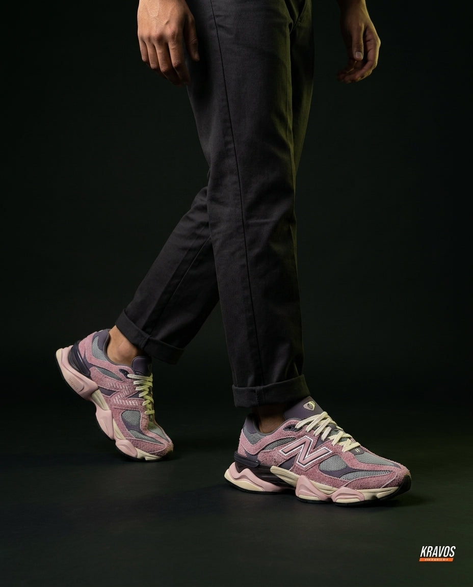 NB 9060 Suede Layered Chunky Runner Mixed 1 Pink Grey Purple