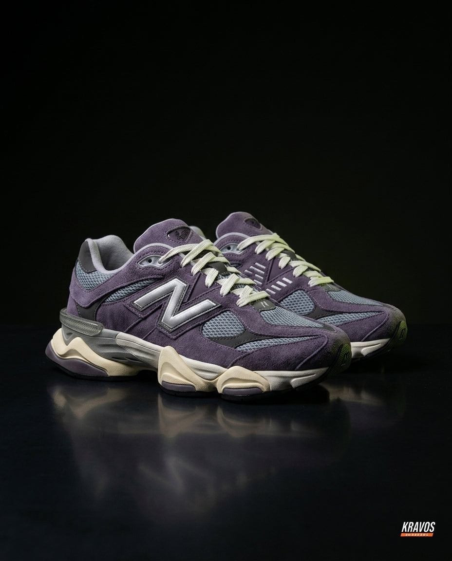 NB 9060 Suede Layered Chunky Runner Grey 2 Purple Grey Cream