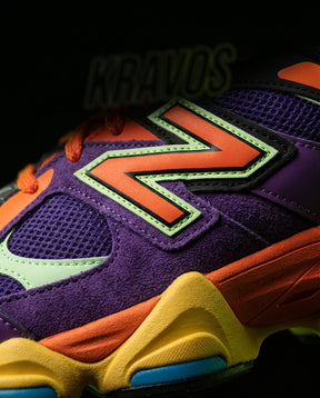 NB 9060 Suede Layered Chunky Runner Mixed 2 Purple Orange Multi