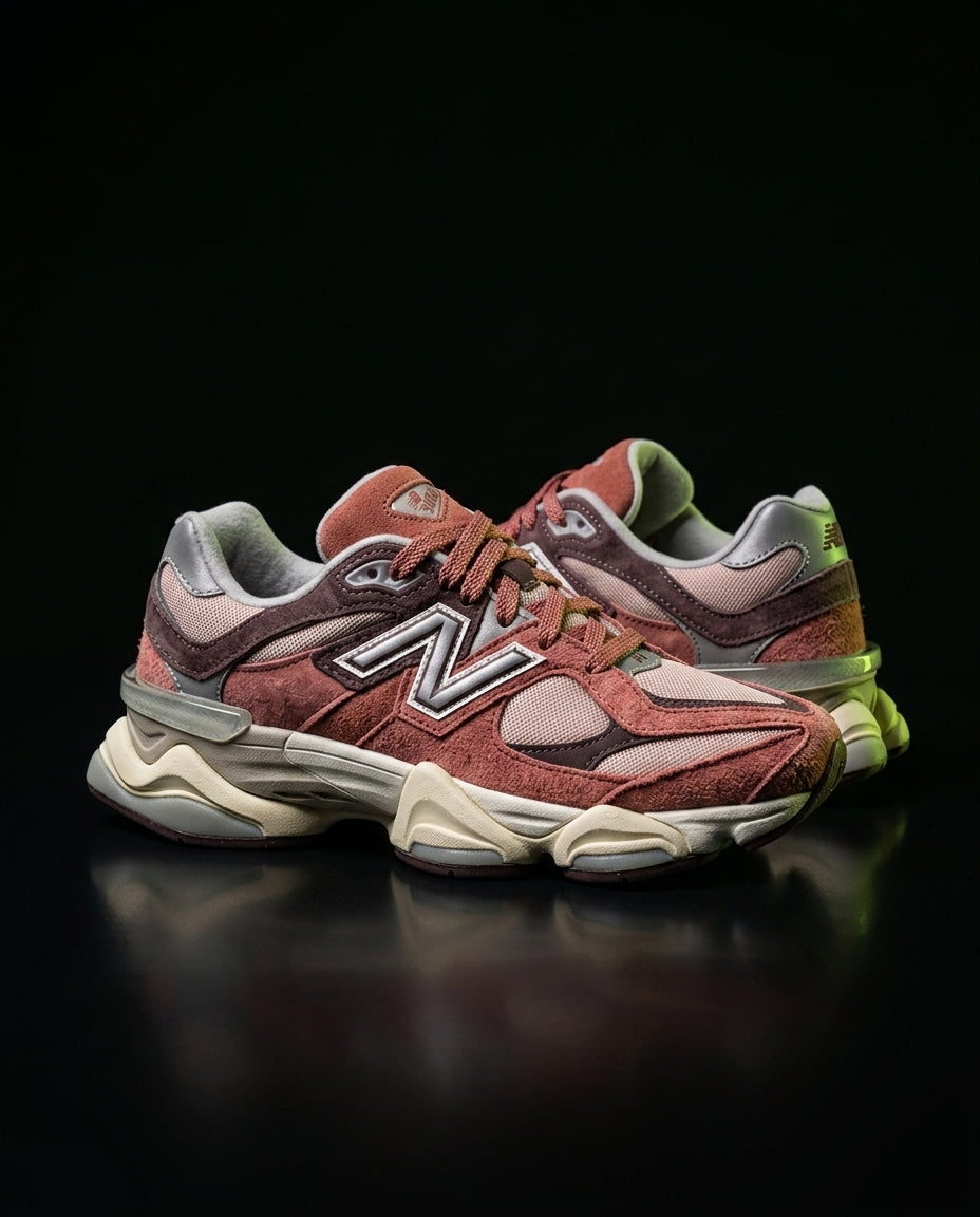 NB 9060 Suede Layered Chunky Runner Brown Rust Grey Cream