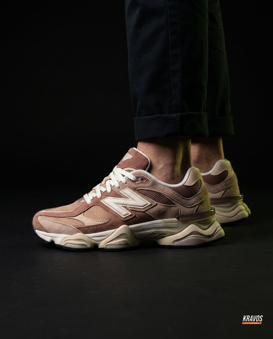 NB 9060 Suede Layered Chunky Runner Brown Tan Brown Cream