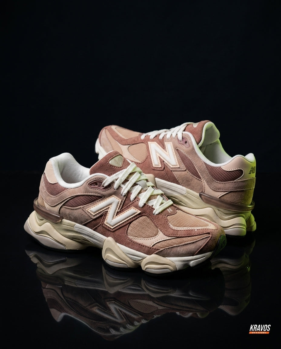 NB 9060 Suede Layered Chunky Runner Brown Tan Brown Cream