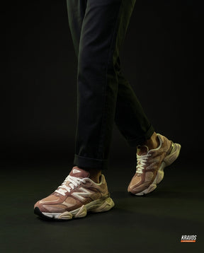 NB 9060 Suede Layered Chunky Runner Brown Tan Brown Cream