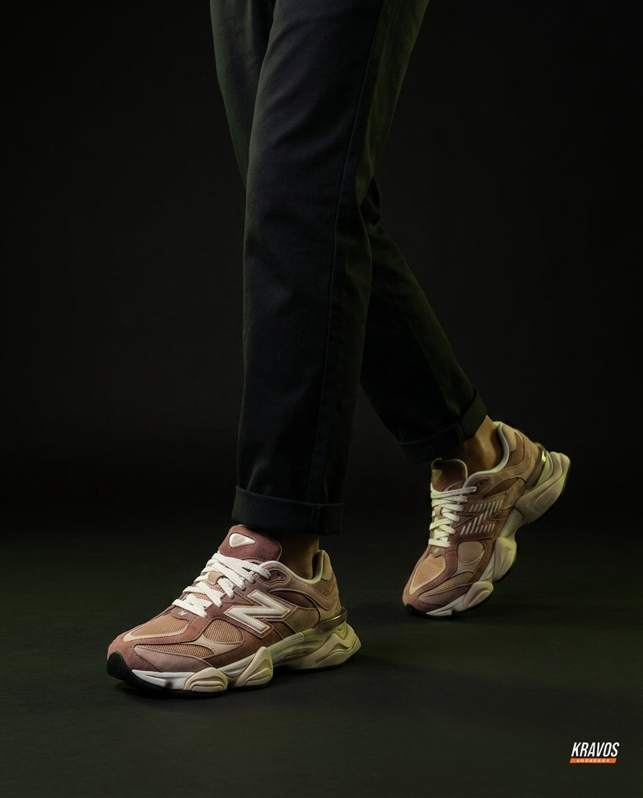 NB 9060 Suede Layered Chunky Runner Brown Tan Brown Cream