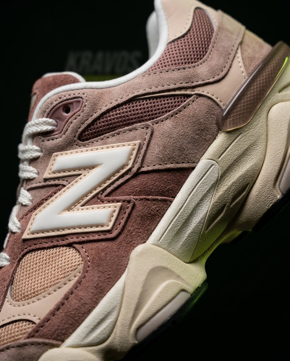 NB 9060 Suede Layered Chunky Runner Brown Tan Brown Cream