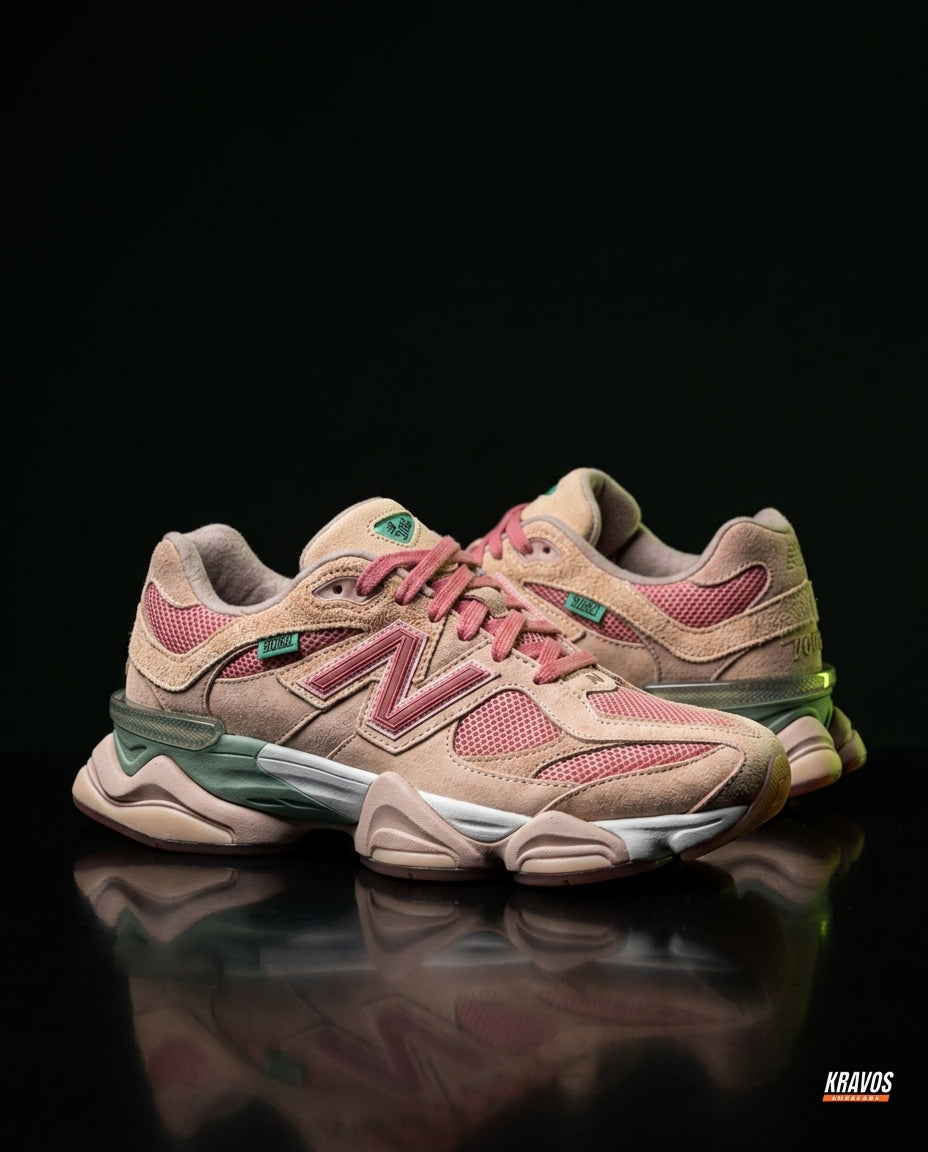 NB 9060 Suede Layered Chunky Runner Mixed 1 Tan Pink Sage