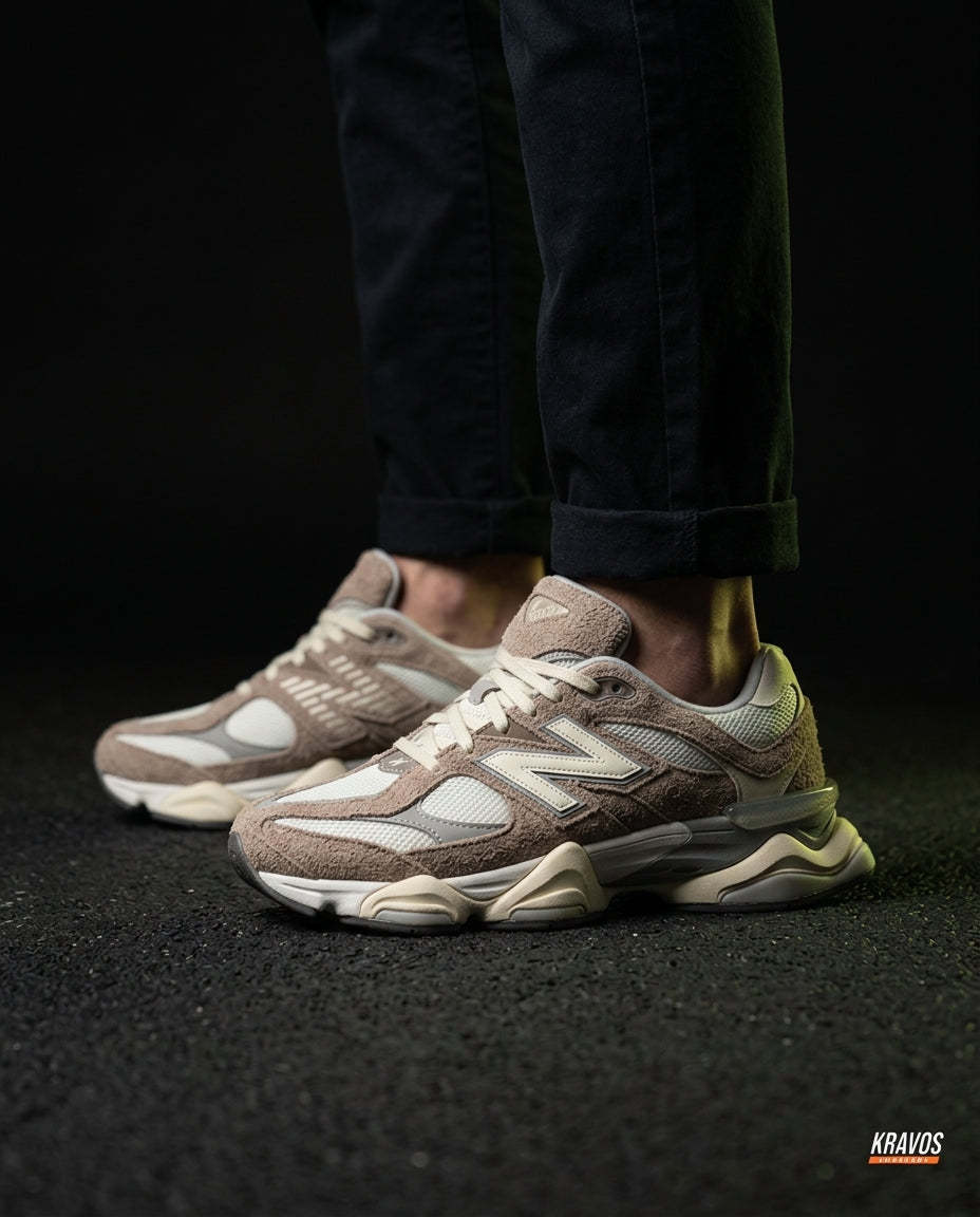 NB 9060 Suede Layered Chunky Runner Cream 1 Taupe Cream