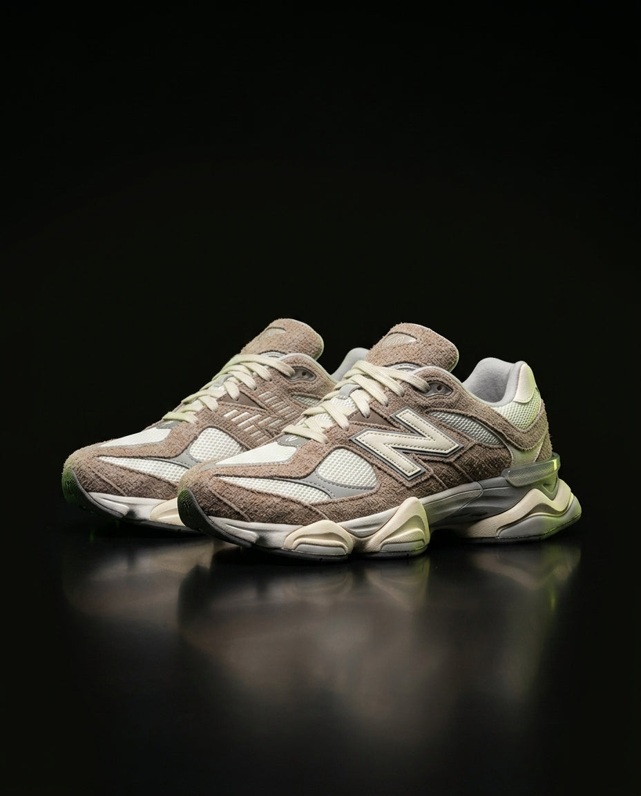 NB 9060 Suede Layered Chunky Runner Cream 1 Taupe Cream