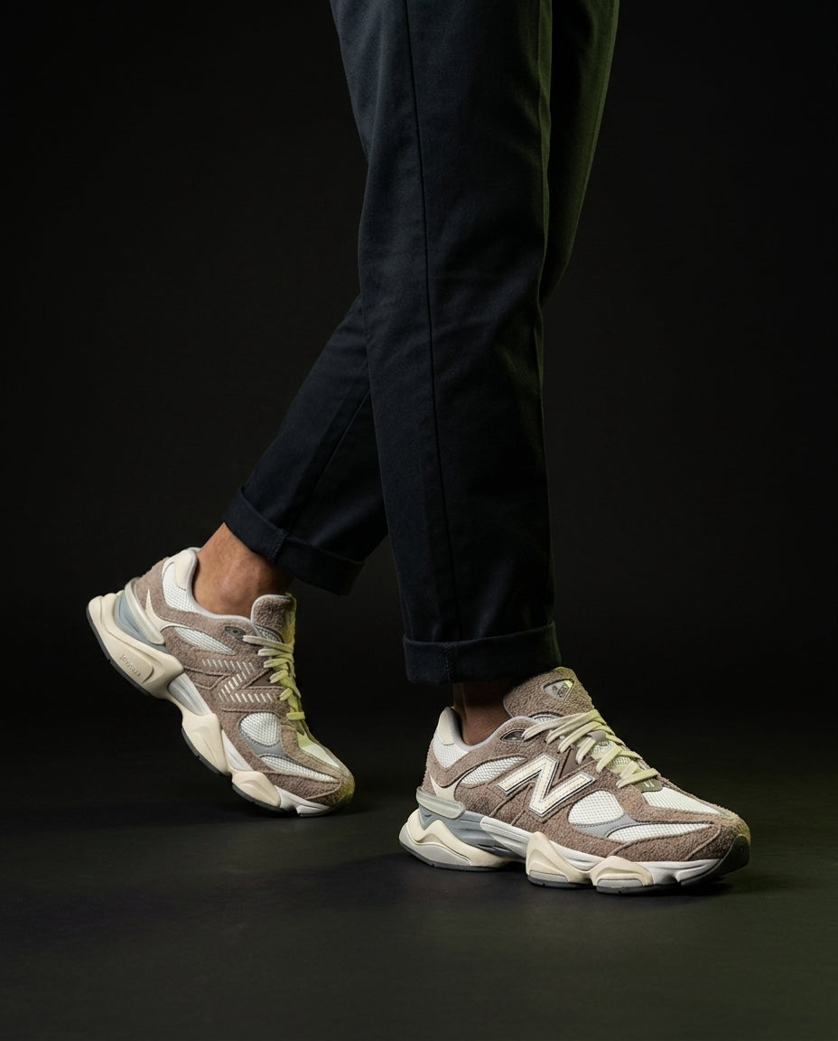 NB 9060 Suede Layered Chunky Runner Cream 1 Taupe Cream