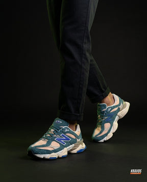 NB 9060 Suede Layered Chunky Runner Mixed 1 Teal Peach Blue