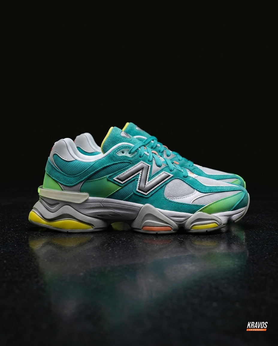 NB 9060 Suede Layered Chunky Runner Mixed 1 Teal White Green