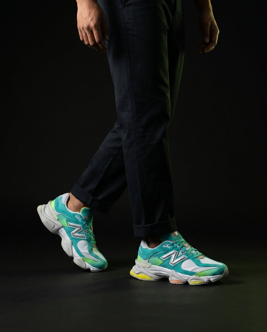 NB 9060 Suede Layered Chunky Runner Mixed 1 Teal White Green