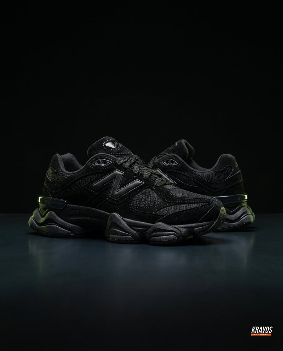 NB 9060 Suede Layered Chunky Runner Black Triple Black