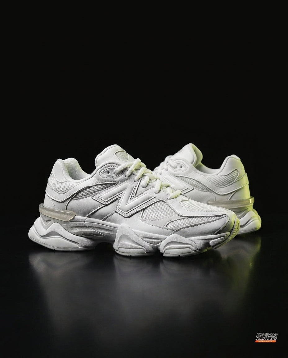 NB 9060 Suede Layered Chunky Runner White Triple White