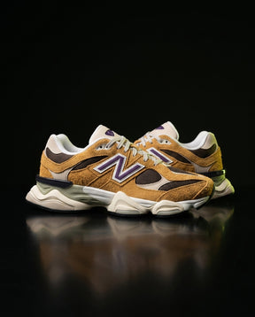 NB 9060 Suede Layered Chunky Runner Brown Wheat Brown Purple