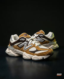 NB 9060 Suede Layered Chunky Runner Brown Wheat Brown White