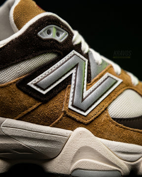 NB 9060 Suede Layered Chunky Runner Brown Wheat Brown White