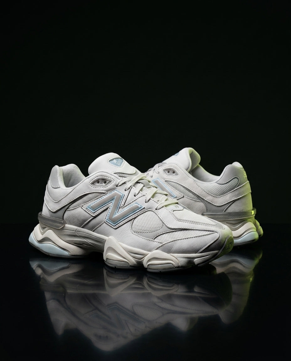 NB 9060 Suede Layered Chunky Runner White White Grey Blue