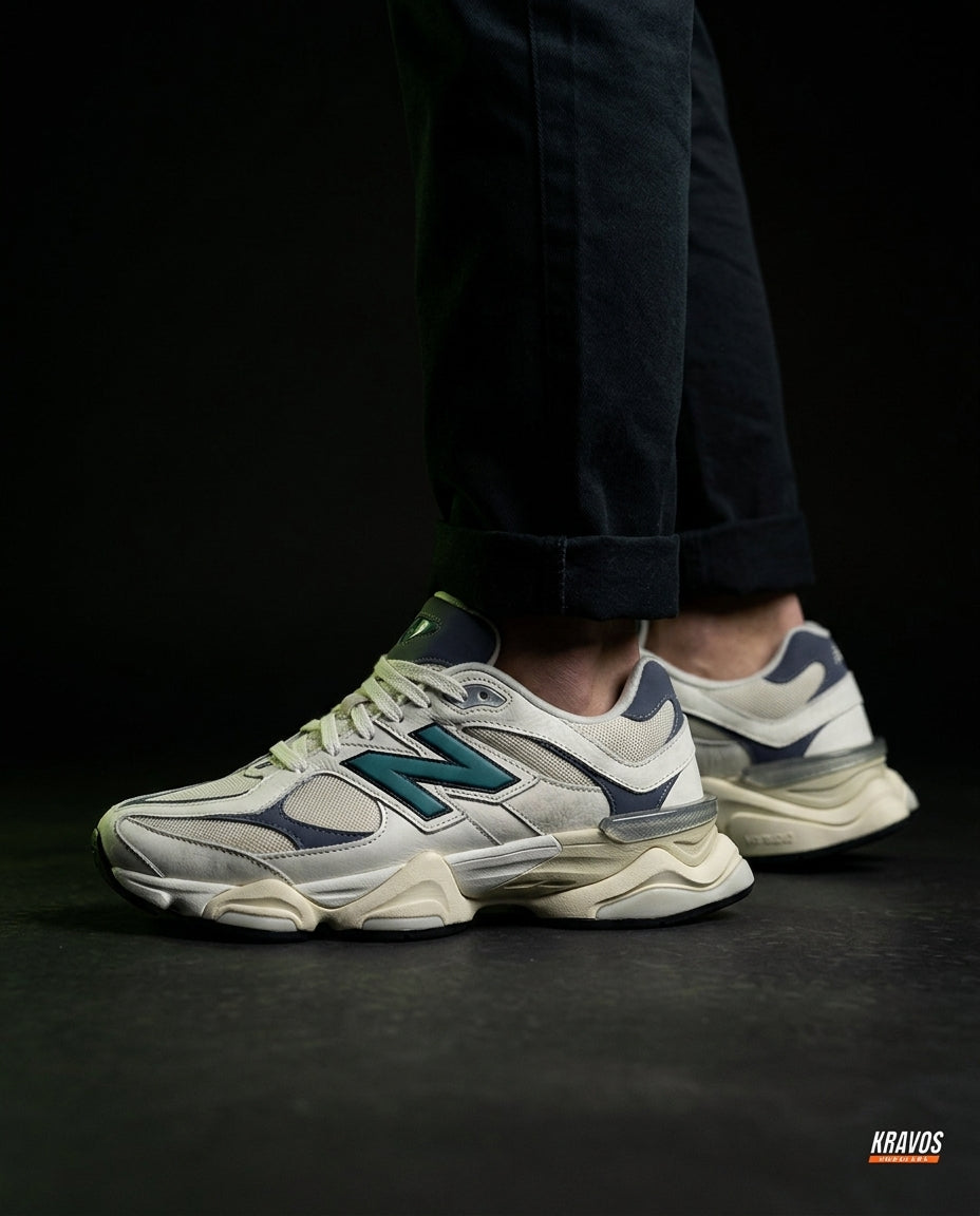 NB 9060 Suede Layered Chunky Runner Cream 2 White Navy Teal