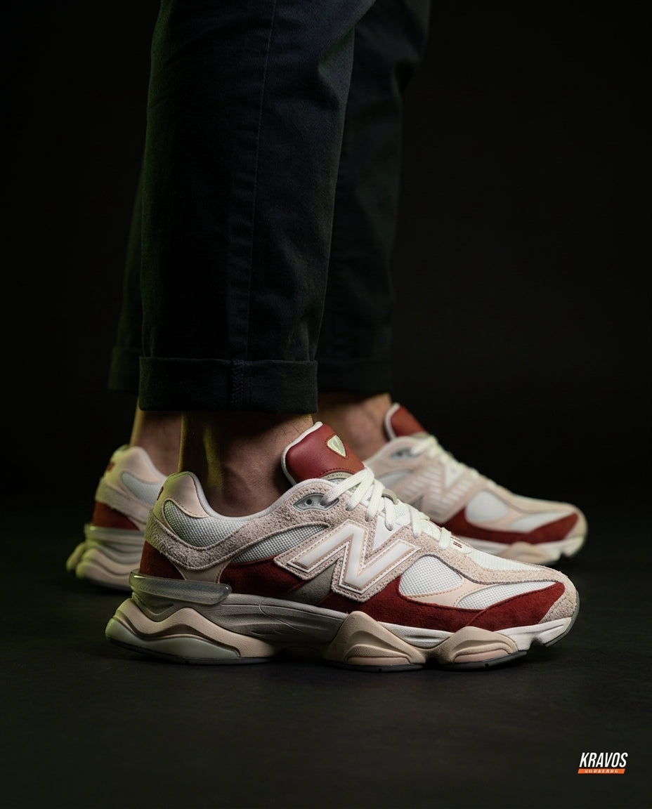 NB 9060 Suede Layered Chunky Runner Mixed 1 White Red Beige
