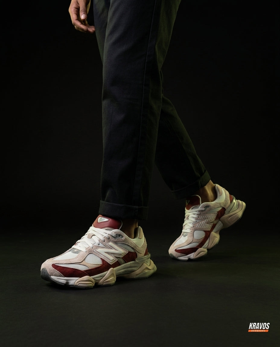 NB 9060 Suede Layered Chunky Runner Mixed 1 White Red Beige