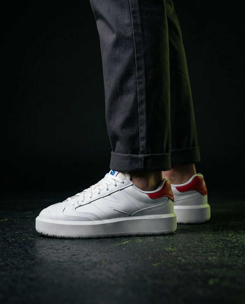 NB Leather Platform Court Trainer
