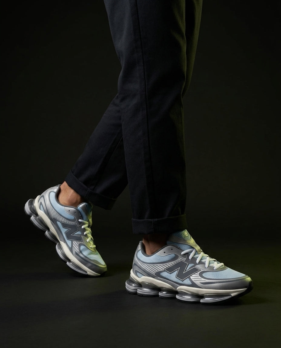 NB Mesh Layered Pod-Sole Runner Grey Blue White