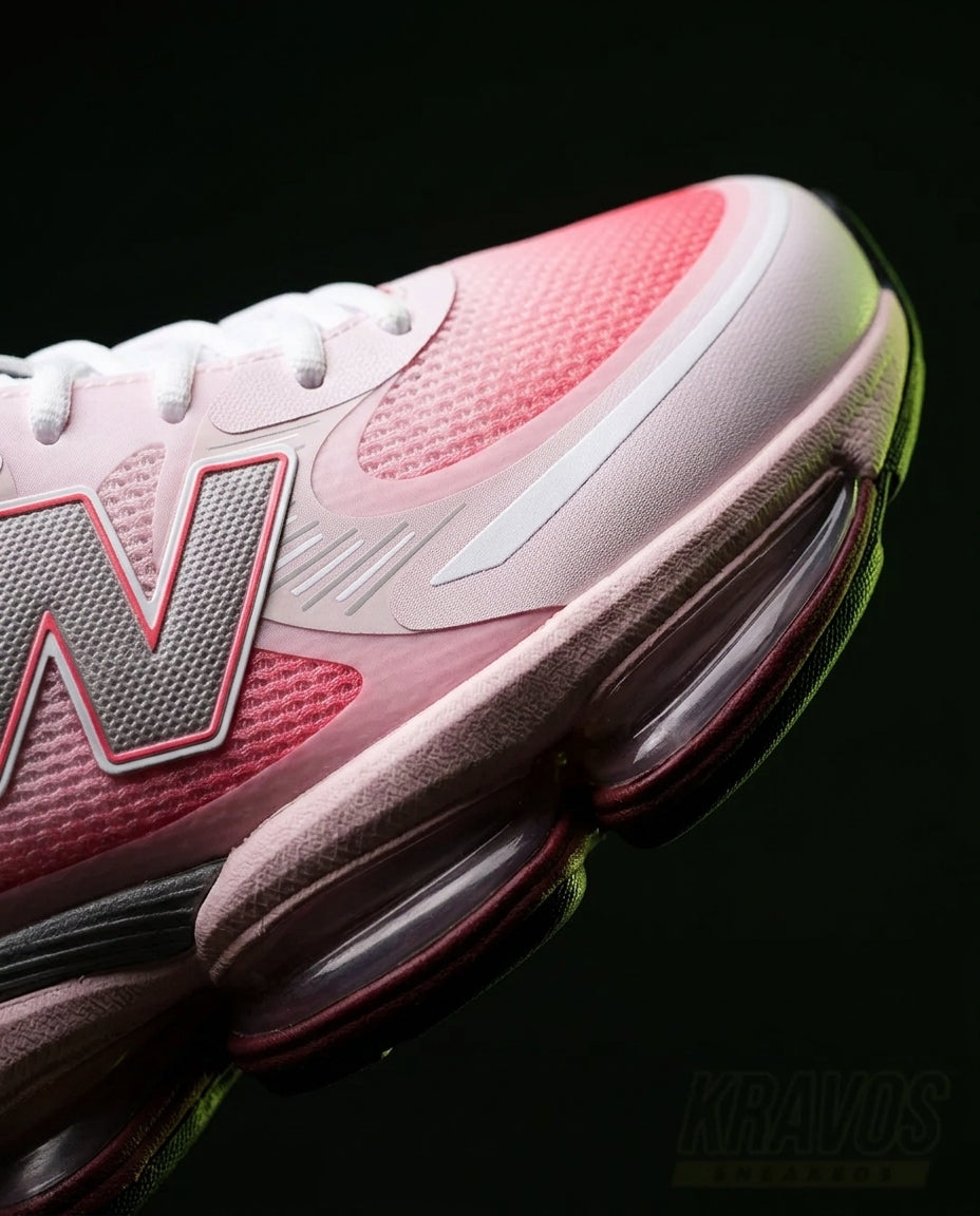 NB Mesh Layered Pod-Sole Runner Pink White Burgundy