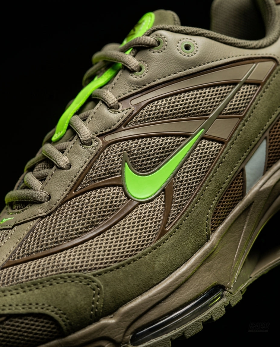 NK 2 Mesh Visible-Shox Runner Olive Green