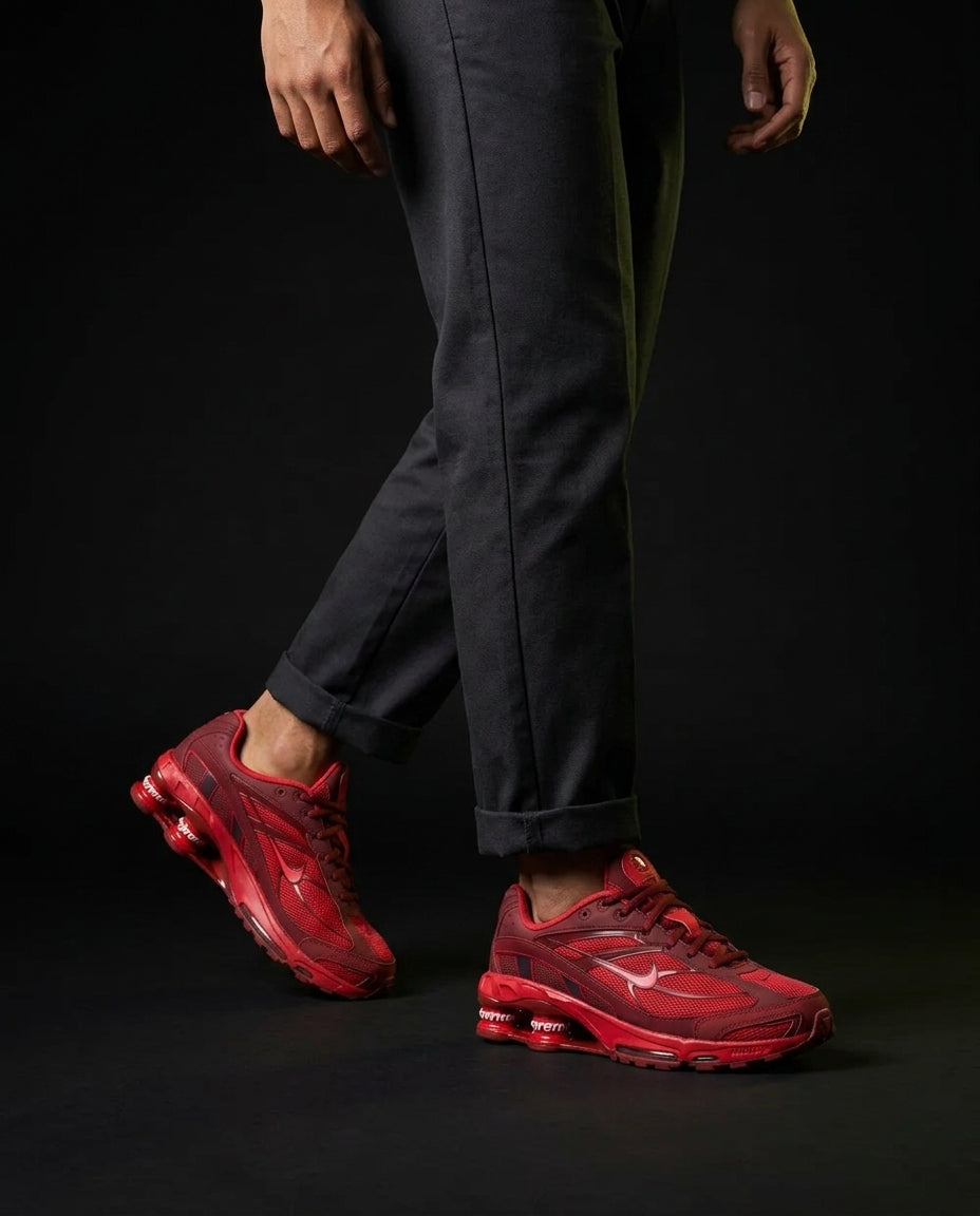 NK 2 Mesh Visible-Shox Runner Red Burgundy