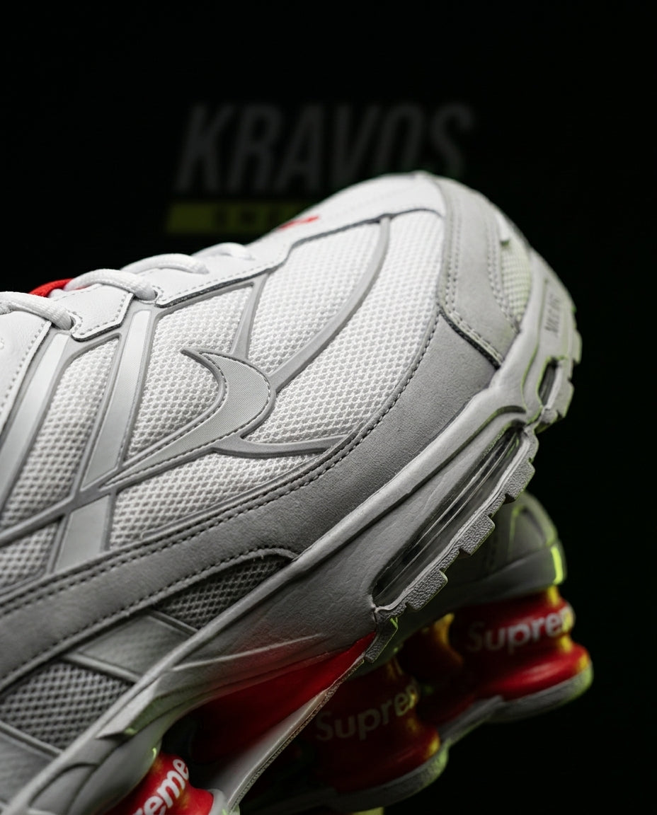 NK 2 Mesh Visible-Shox Runner White Grey Red