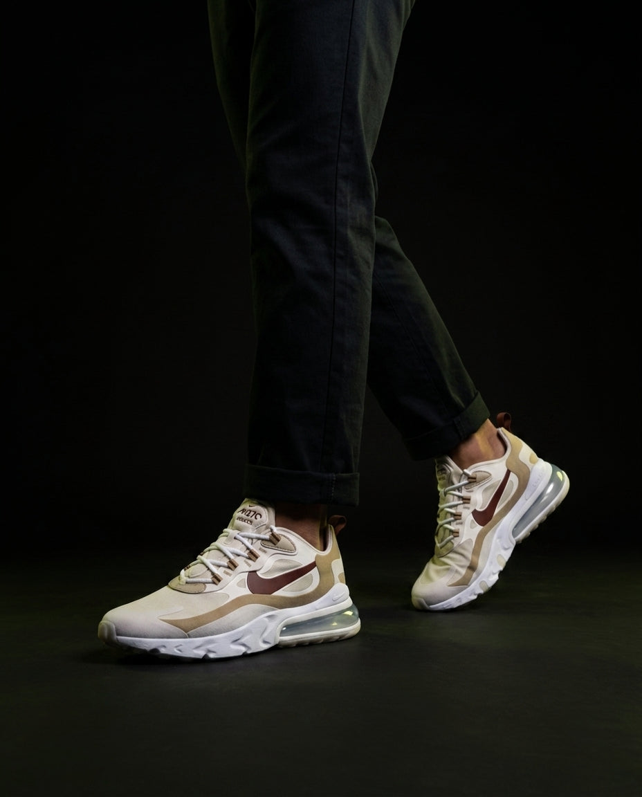 NK 270 Mesh Layered Bubble Runner Cream Khaki Maroon