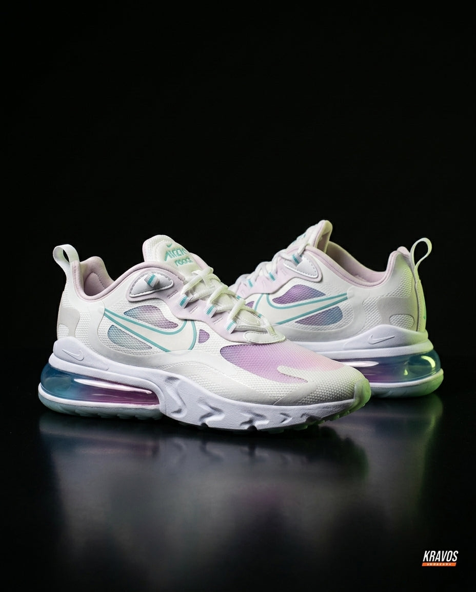 NK 270 Mesh Layered Bubble Runner White Purple Teal